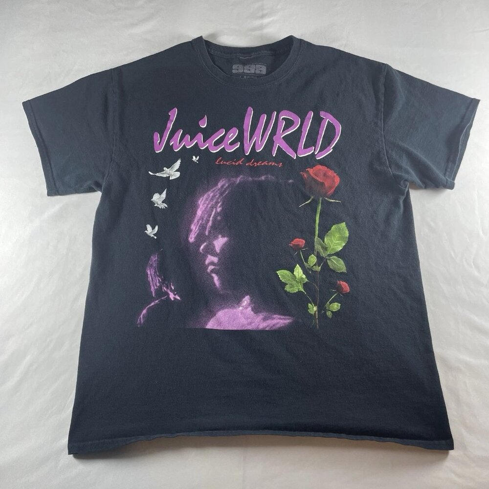 Juice WRLD "Lucid Dreams" T-Shirt Men's Size Large Black Rap Tee 999 Club Merch